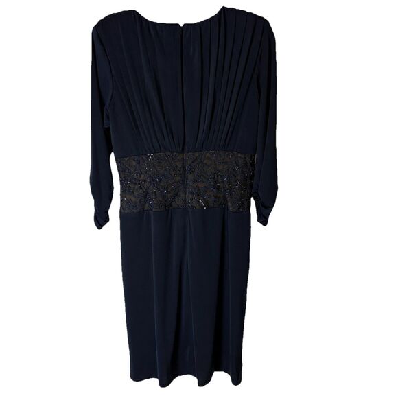 NWT Tadashi Shoji Twist-Drape Dress Long Sleeve Knot Front Sz XL Flattering MOB - Picture 6 of 12